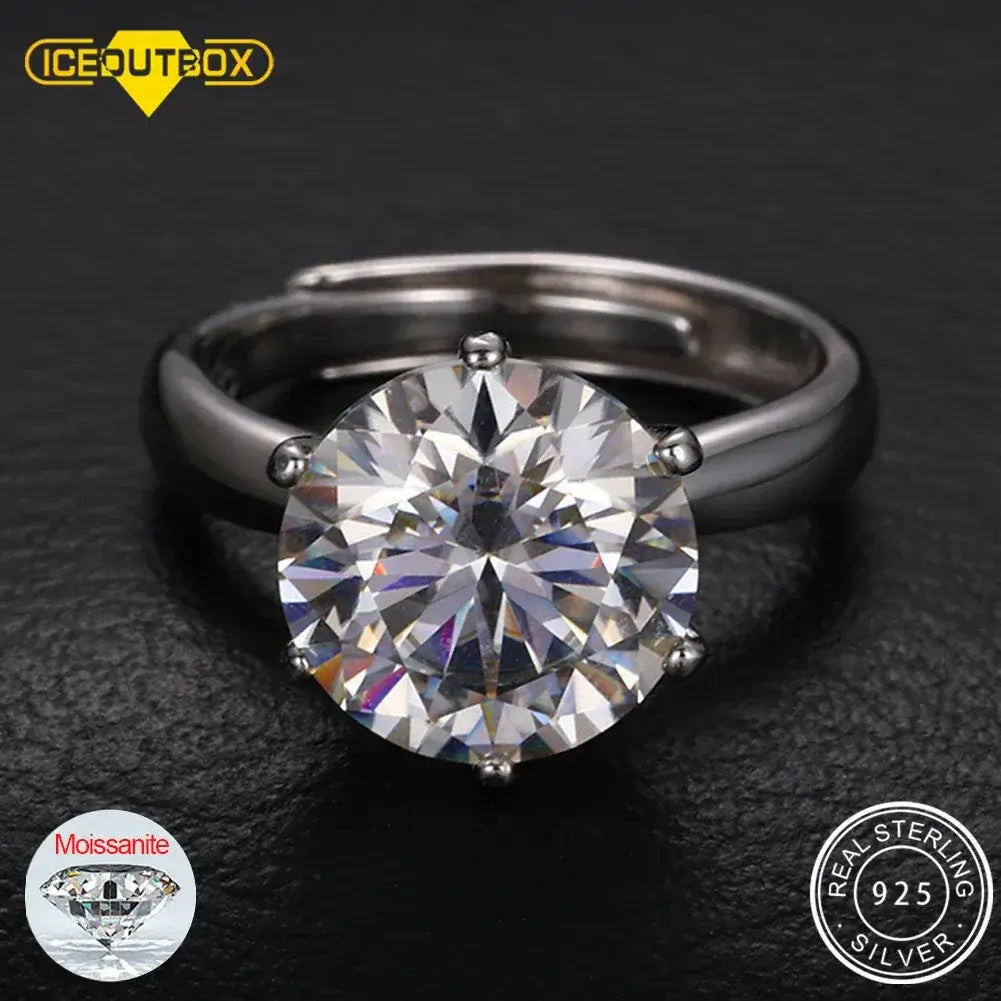 Adjustable Size Ring 0.5-5ct 925 Sterling Silver Diamond Jewelry With White Box United States|resizable