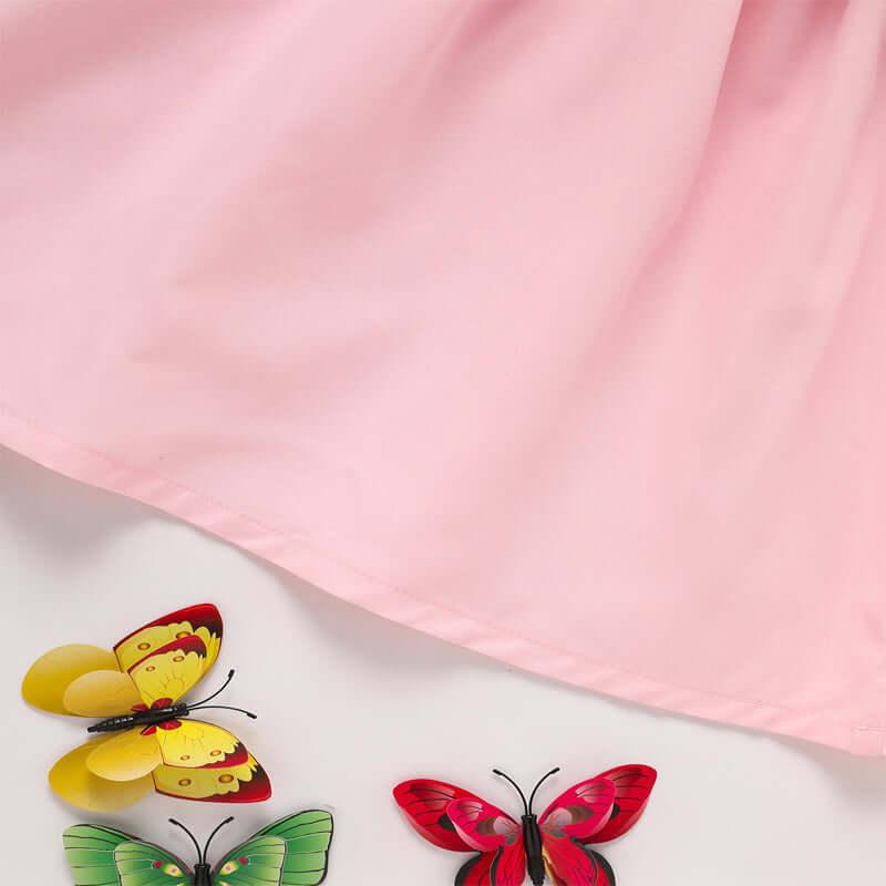 toddler girl dress with bow Pink Ruffle Sleeve Dress