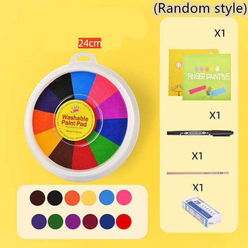 kindergarten art supplies New Hot Selling Kindergarten Finger Print Large 12color suit