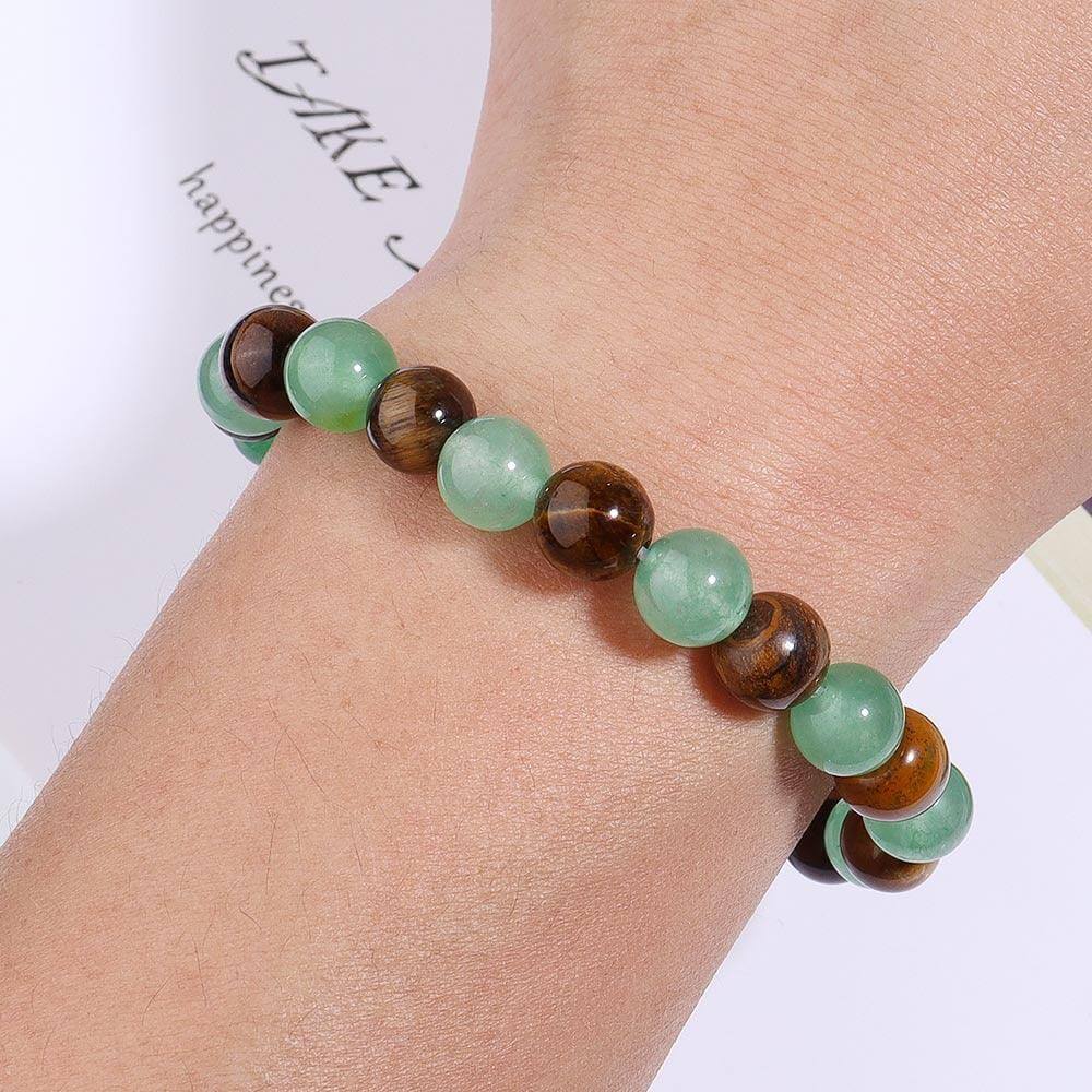 natural tiger eye beads Green Jade Bracelet For Abundance Energy