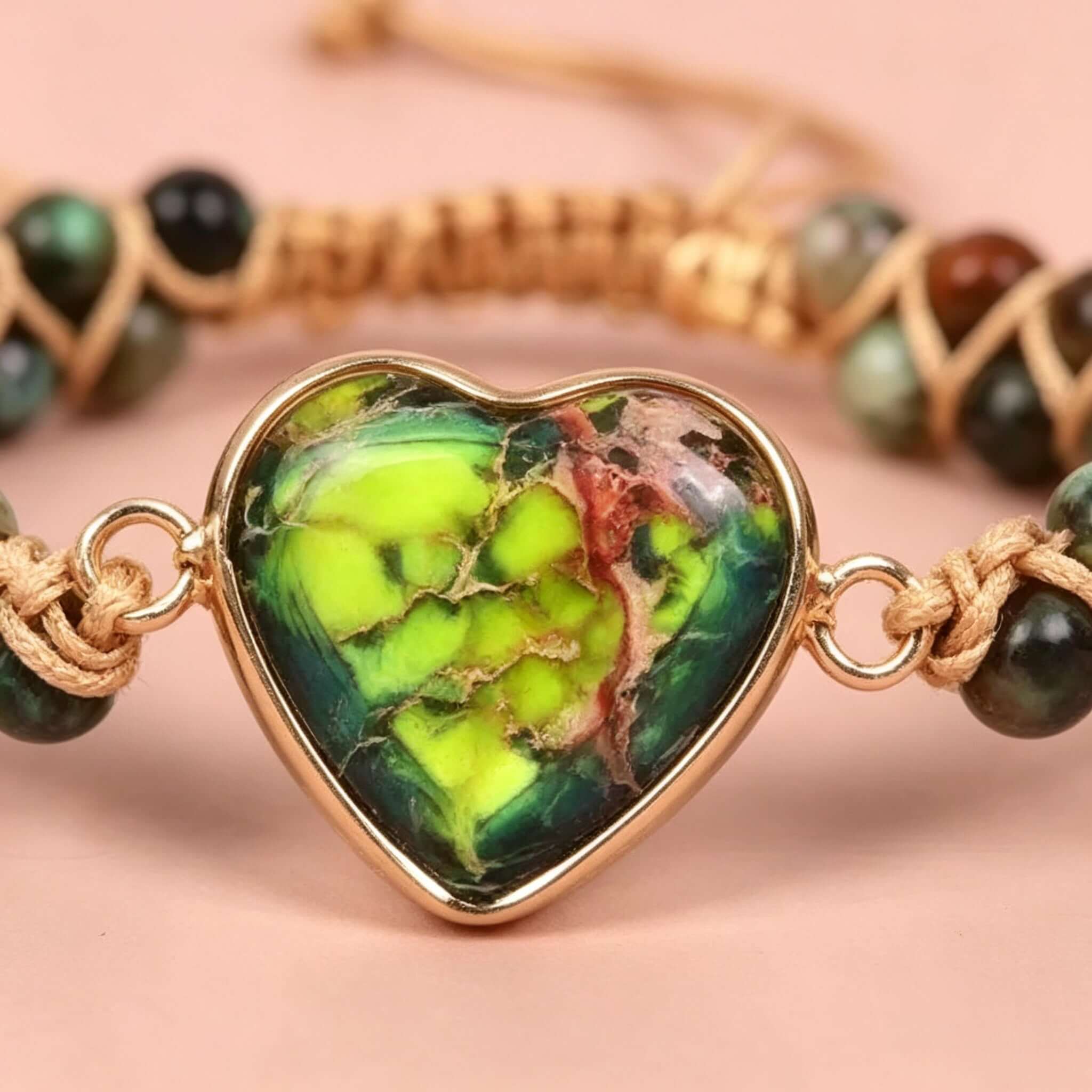 Beaded woven bracelet Heart-shaped Pendant Bracelet