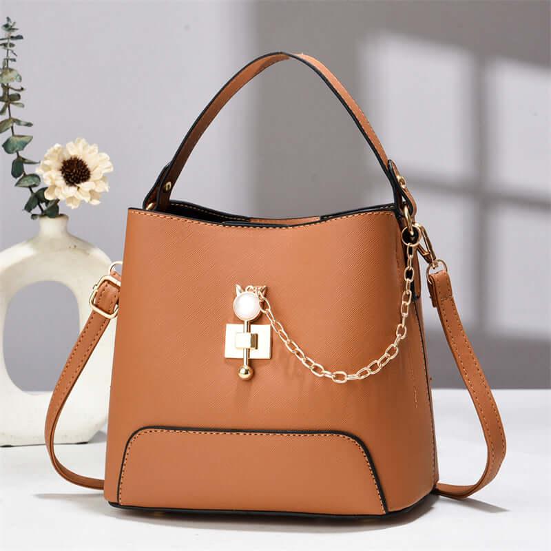 designer handbag for women Classy Bucket Bag Earthy yellow