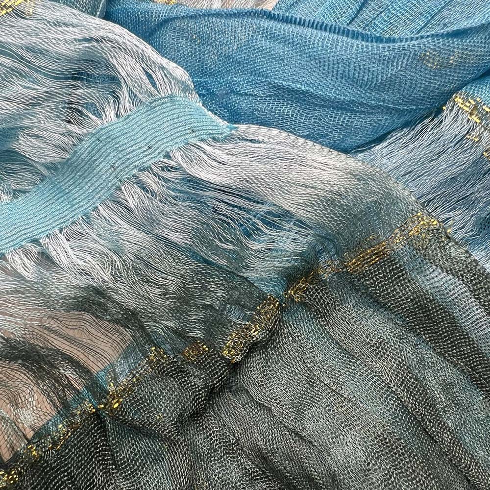 Accessories for winter Turquoise Metallic Scarf