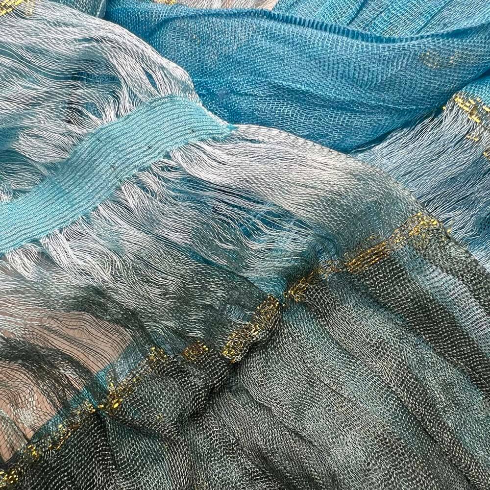 Accessories for winter Turquoise Metallic Scarf