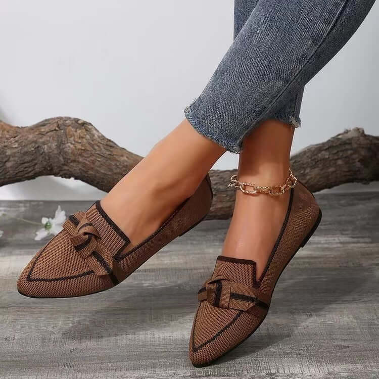 casual summer shoes for women Pointed Toe Bow Flat Shoes for Women