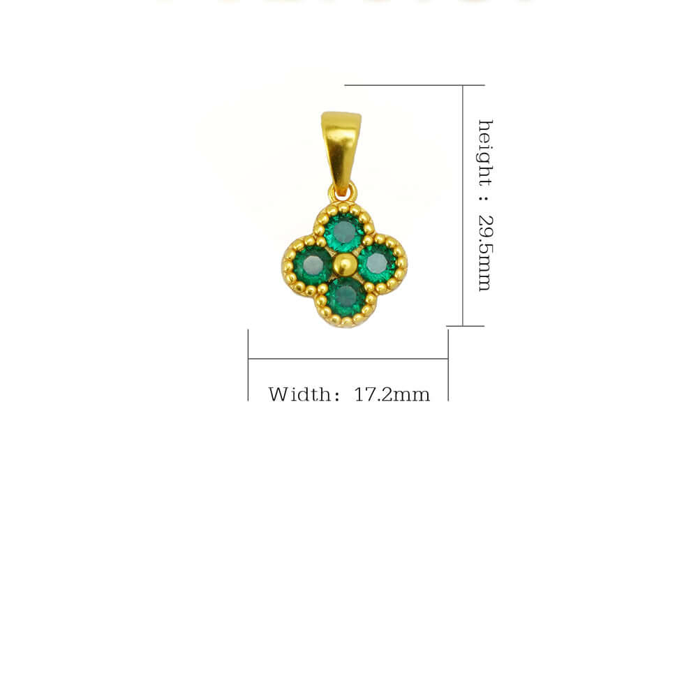 Fashion gold necklace Green 4 Leaf Clover 24K Gold Necklace For Women