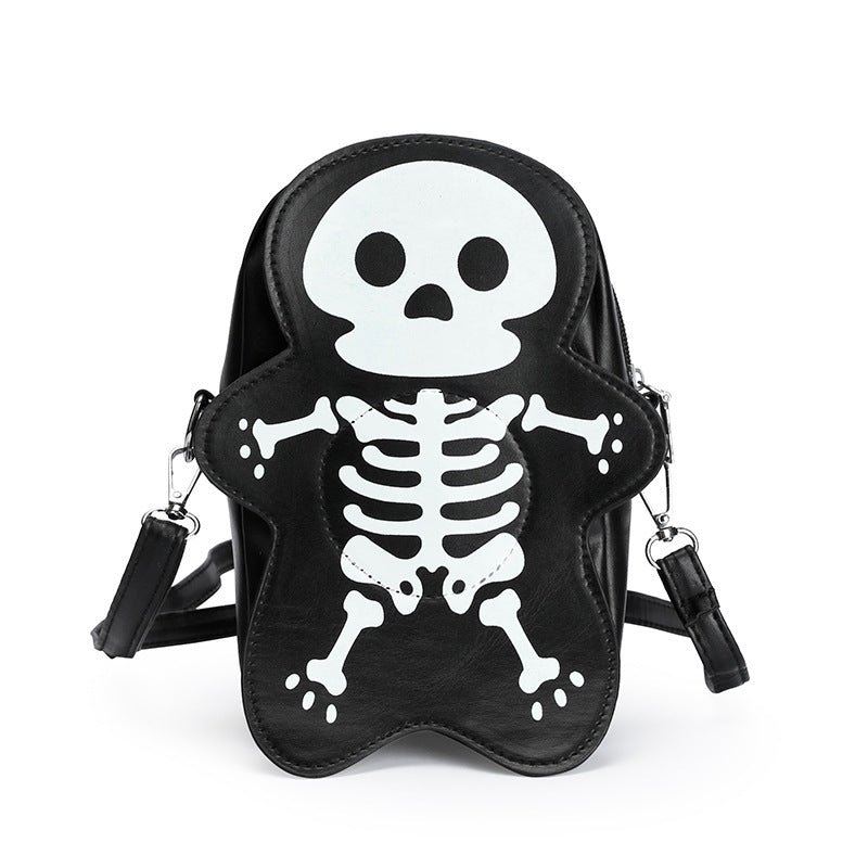 Halloween Skull Shoulder Bag Y2K Fashion Funny Cute Messenger Crossbody Bags Women Small Phone Bag