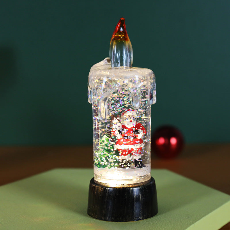 Christmas Decorations Candle Light Scene Layout Little Water Wax Elderly