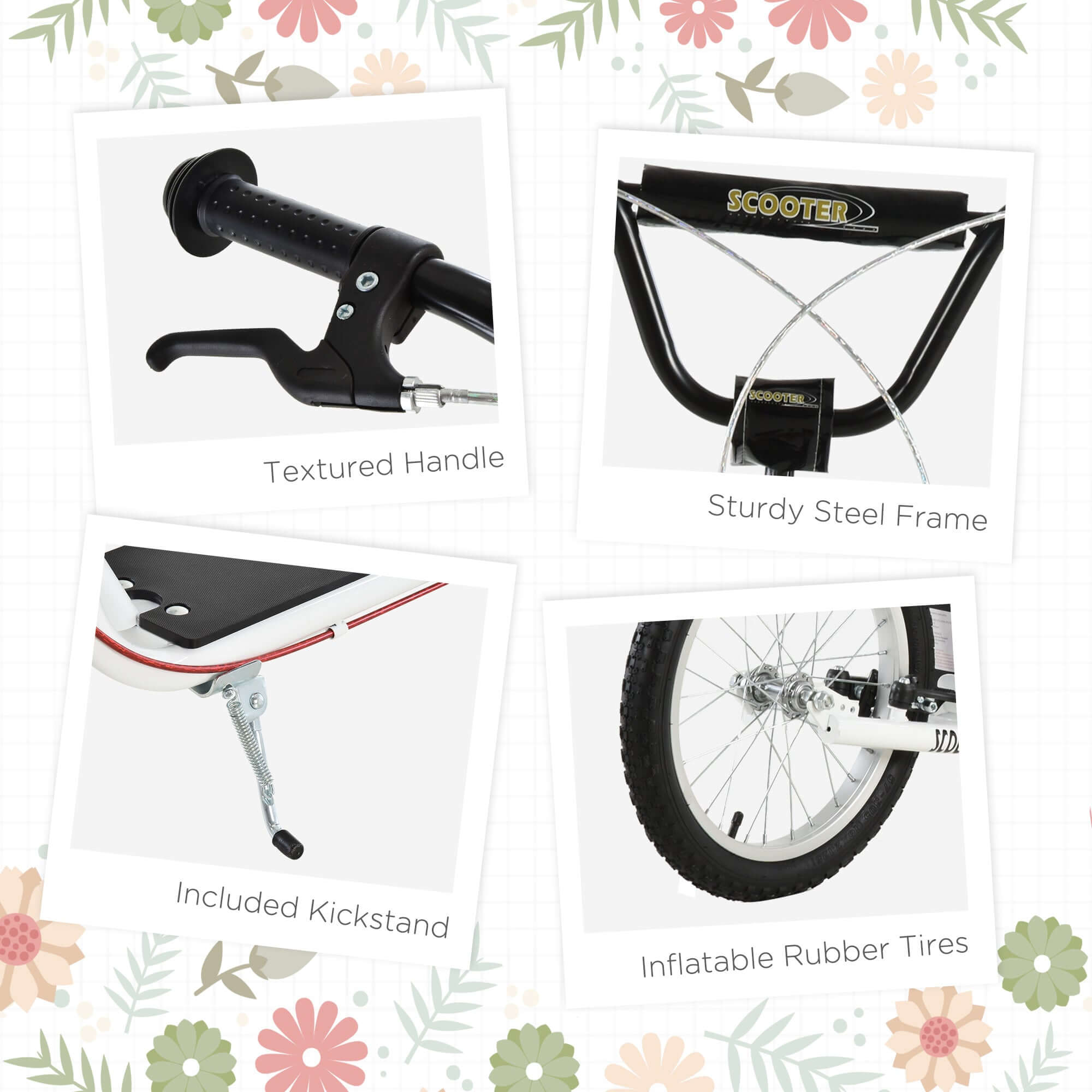 lightweight kick scooter Toddler Scooter, White, Adjustable Handlebar