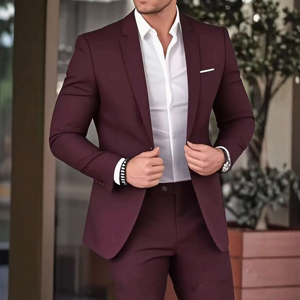 Elegant Banquet Gown Slim-Fit Fashionable Suit And Trousers For Men