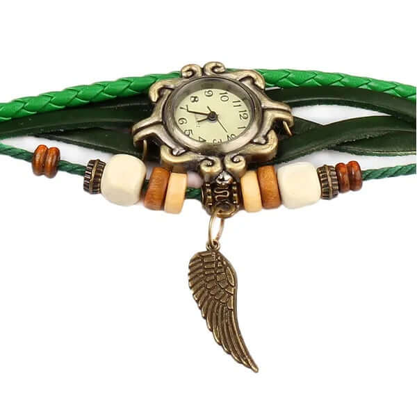 Beautiful Bohemian Style Retro Handmade Leather Angel Wing Women&