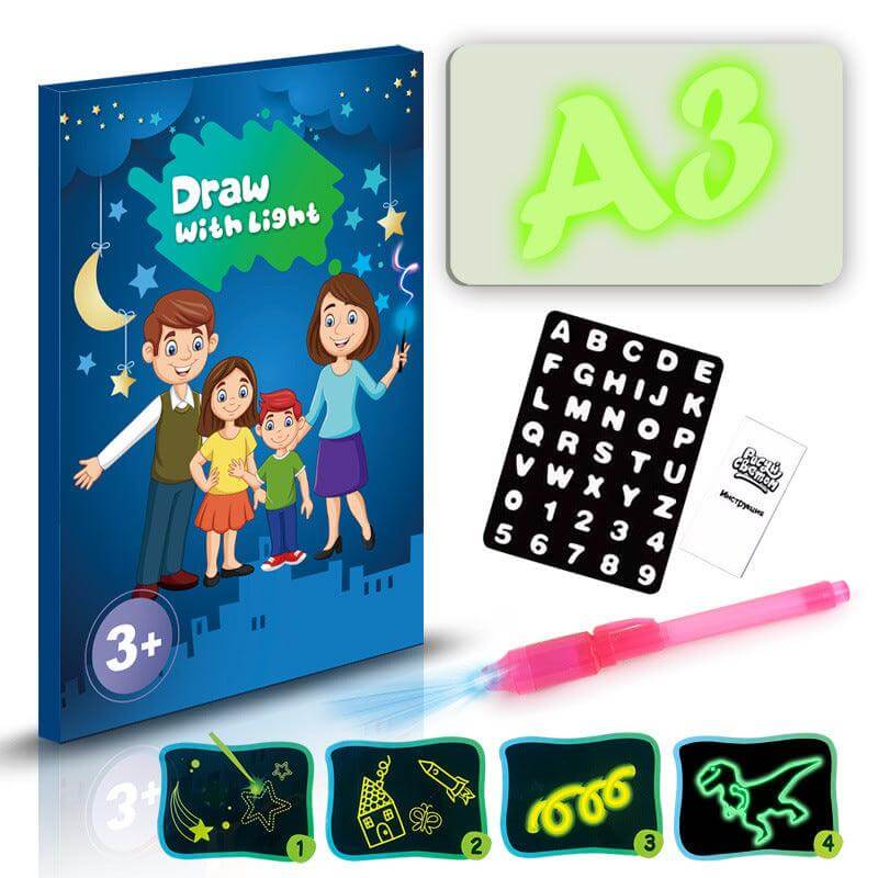 3D drawing pad Educational Toy Drawing 8 Light Effects English A3 L