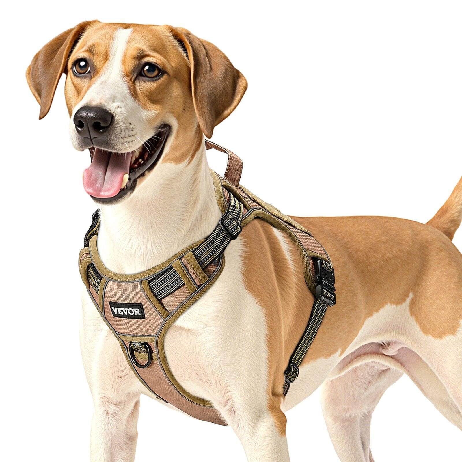 heavy duty harness for large dogs No Pull Tactical Dog Harness Khaki