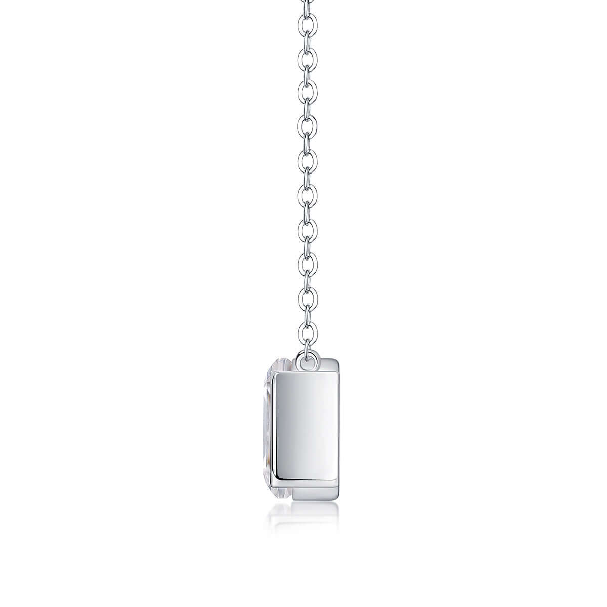 fashionable silver jewelry Octagonal Moissanite Pendant Necklace