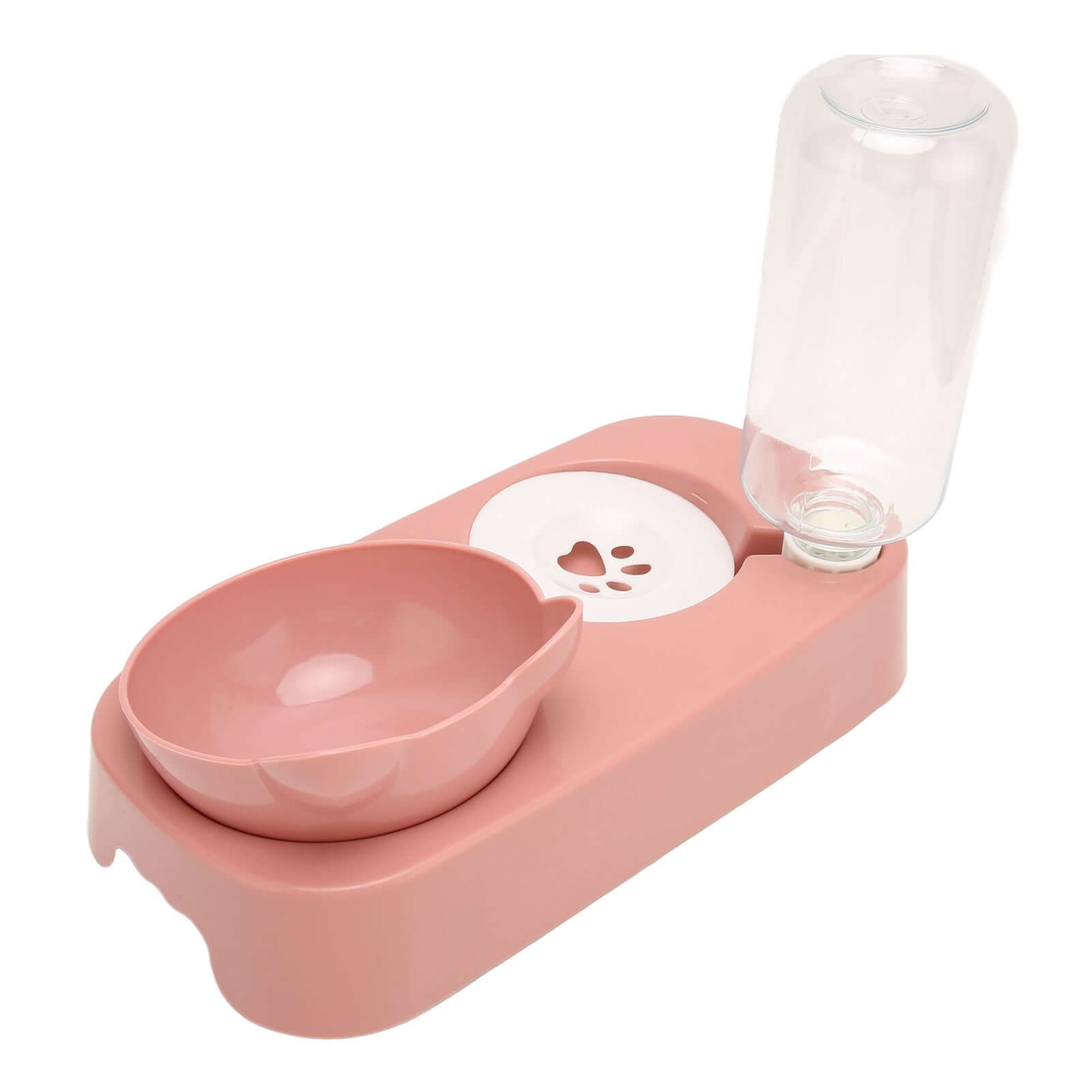 Pet Water Food Bowls Raised Detachable Automatic Water Feeder Food Dish Set For Small Medium Cat Dog Pink