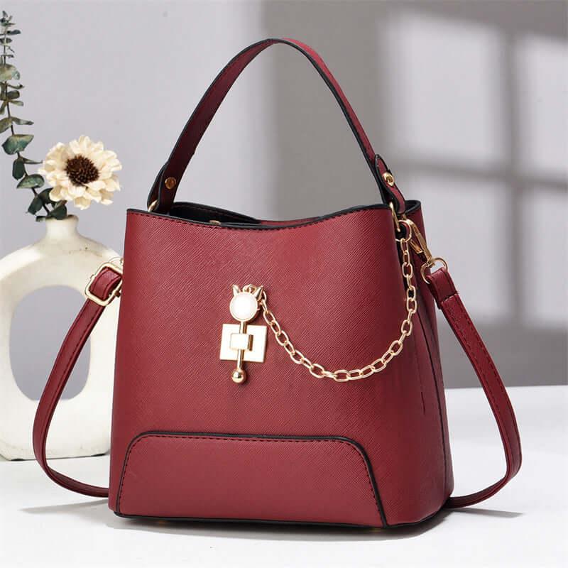 designer handbag for women Classy Bucket Bag Red
