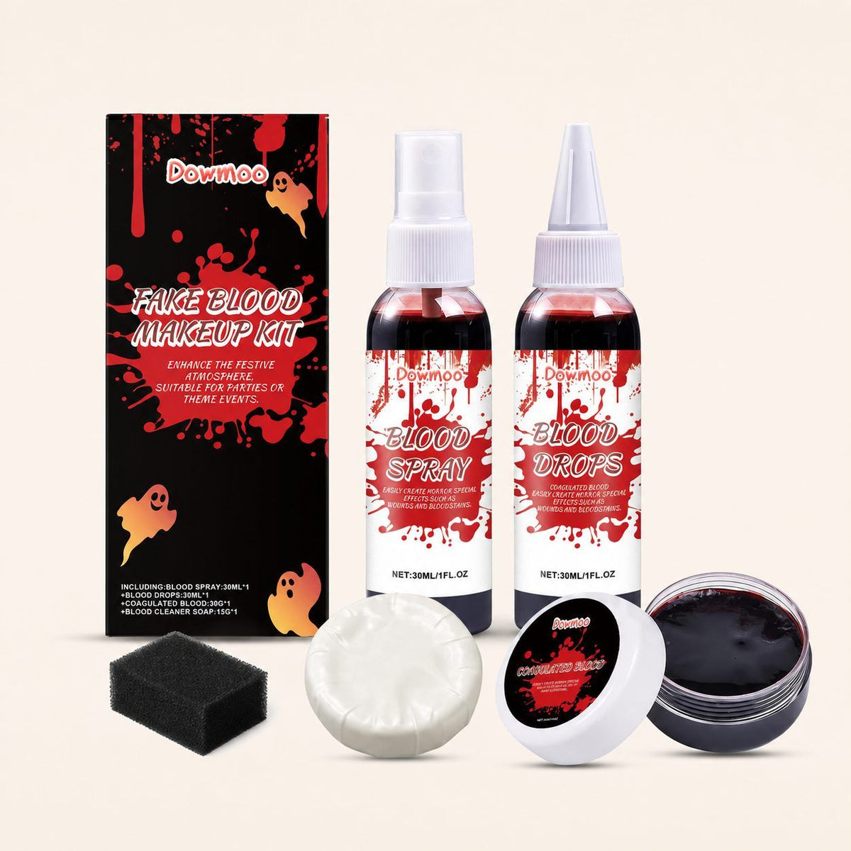 DOWMOO Halloween Fake Blood Makeup Set, 1 Set 1 Set