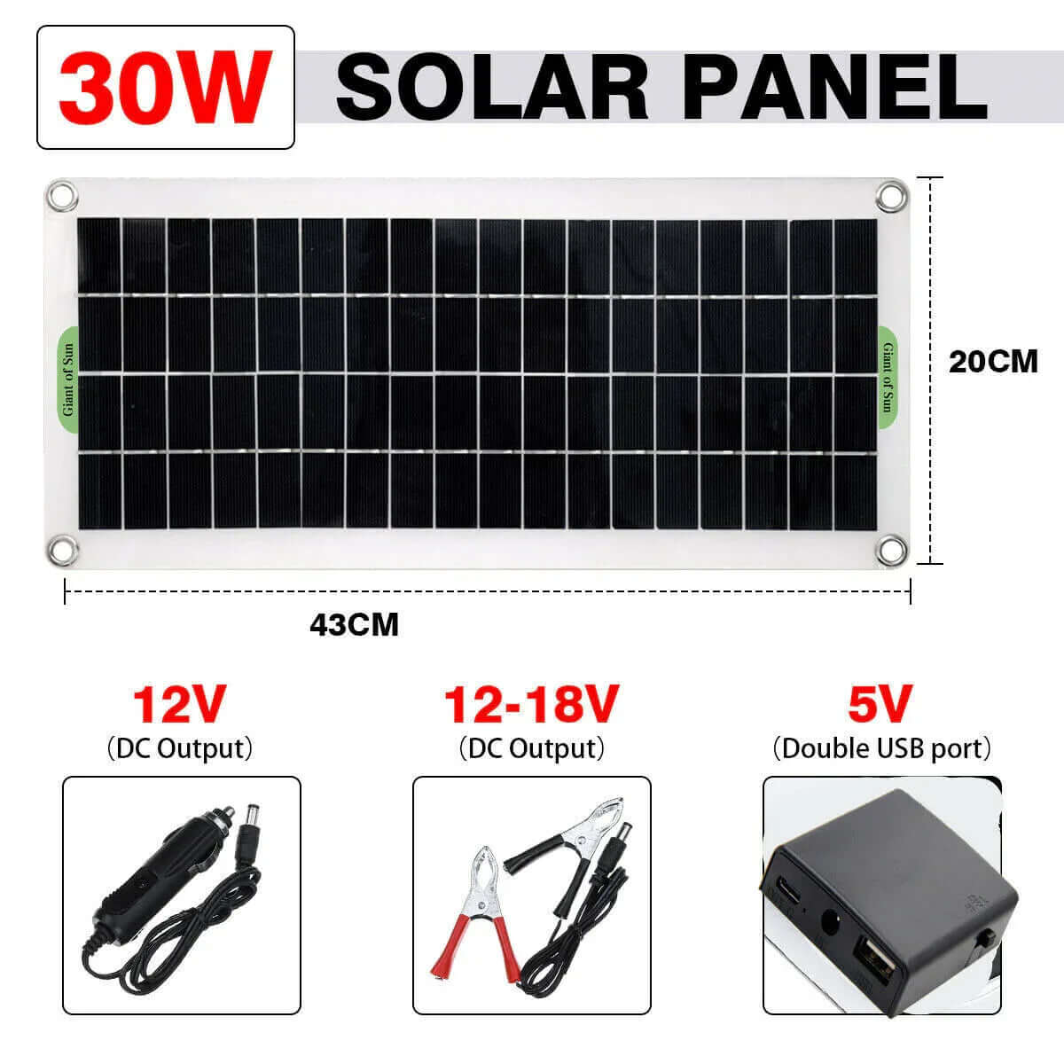 220W Inverter100W Solar Panel Kit USB Battery Charger Convert