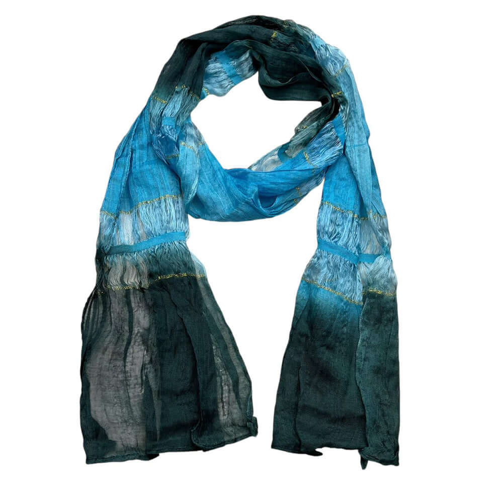 Accessories for winter Turquoise Metallic Scarf