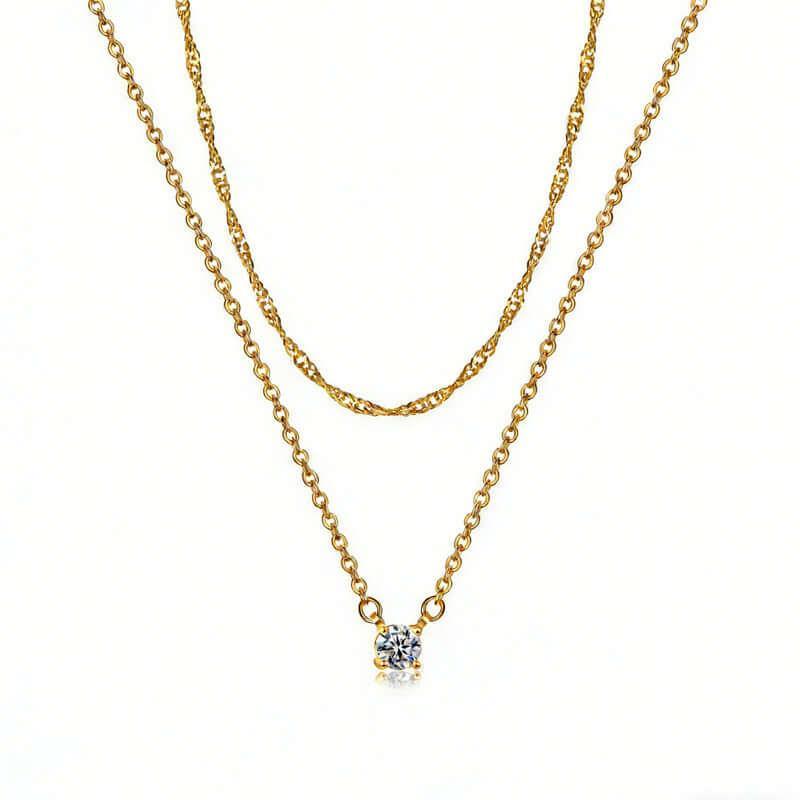 Solitaire Pendant Necklaces 14K Gold Solitaire Pendant Necklaces Gold