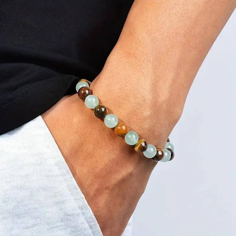 natural tiger eye beads Green Jade Bracelet For Abundance Energy