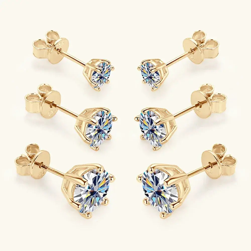 Diamond Stud Earrings 0.5-2ct Moissanite Diamond Stud Earrings