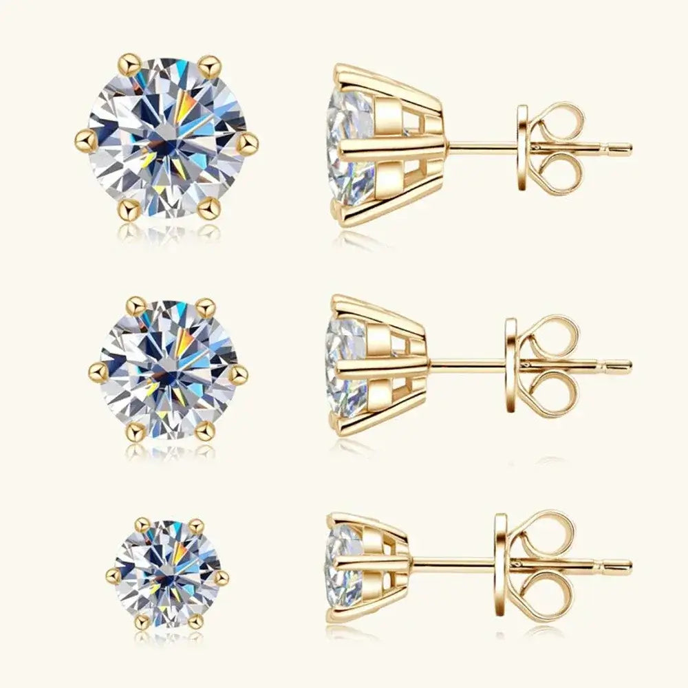 Diamond Stud Earrings 0.5-2ct Moissanite Diamond Stud Earrings