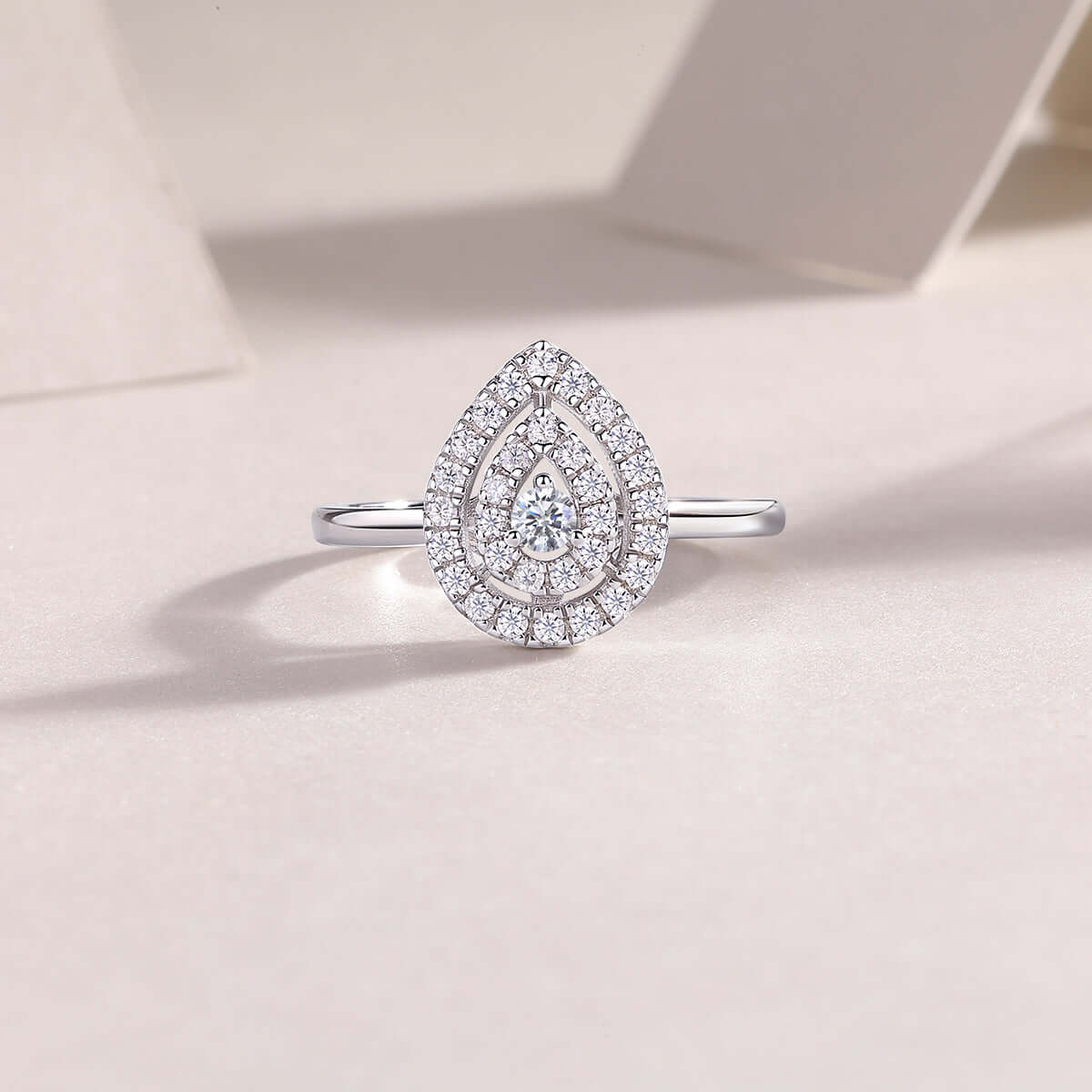moissanite silver rings Large Diamond Rings Luxury Fashion Set