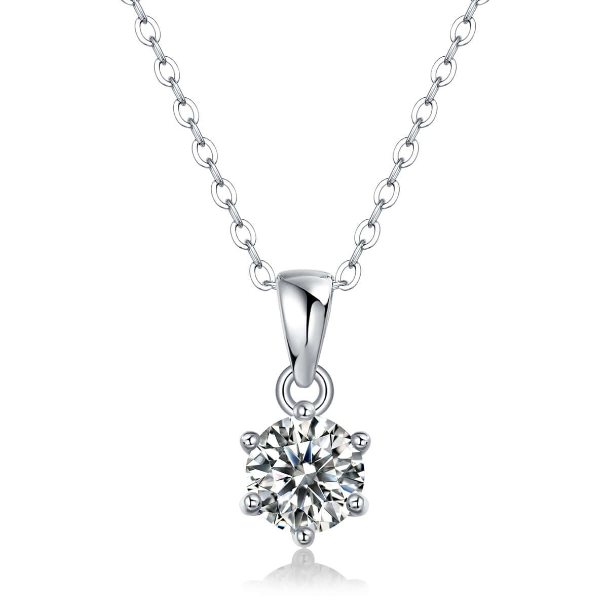 sterling silver diamond necklace Moissanite Solitaire Pendant