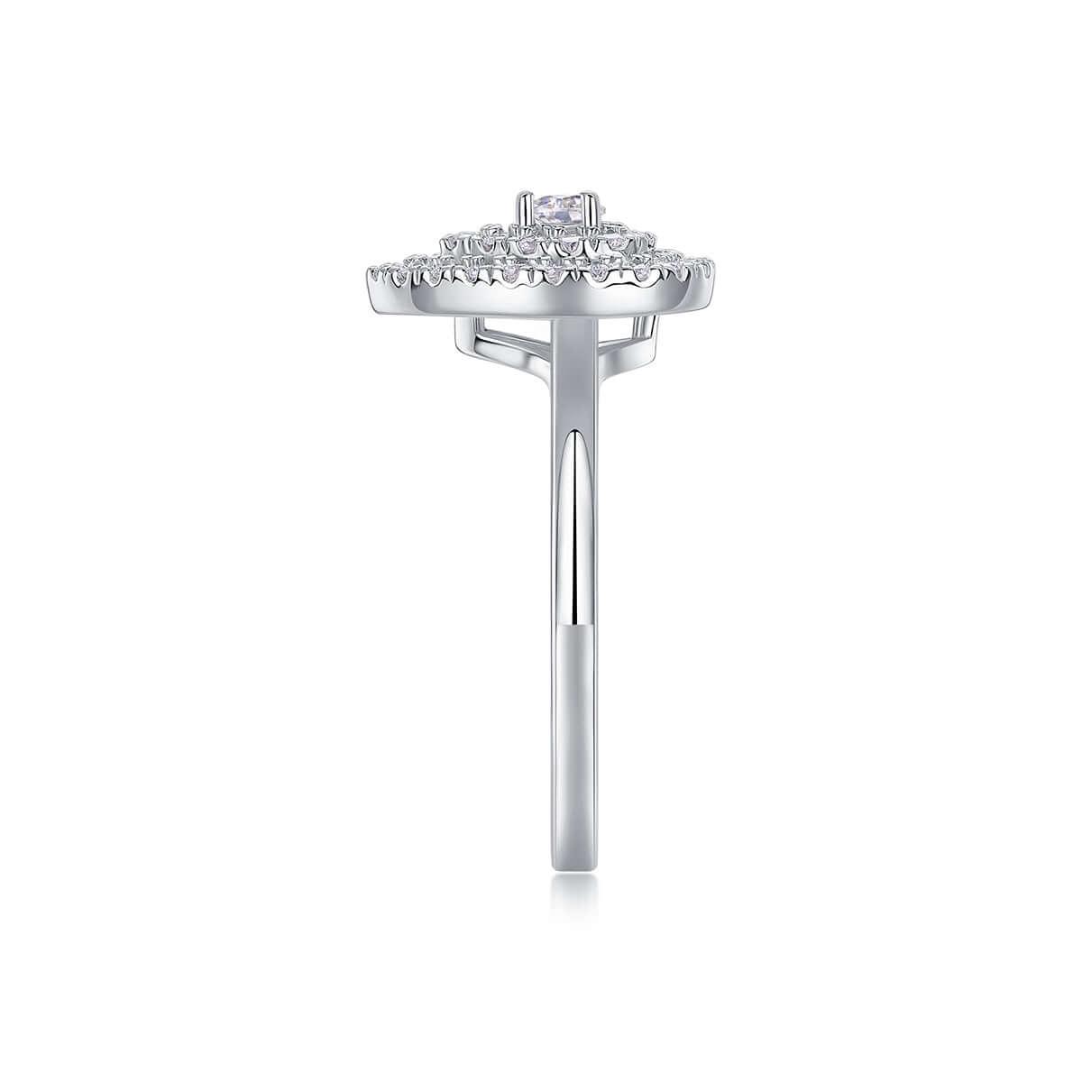 moissanite silver rings Large Diamond Rings Luxury Fashion Set