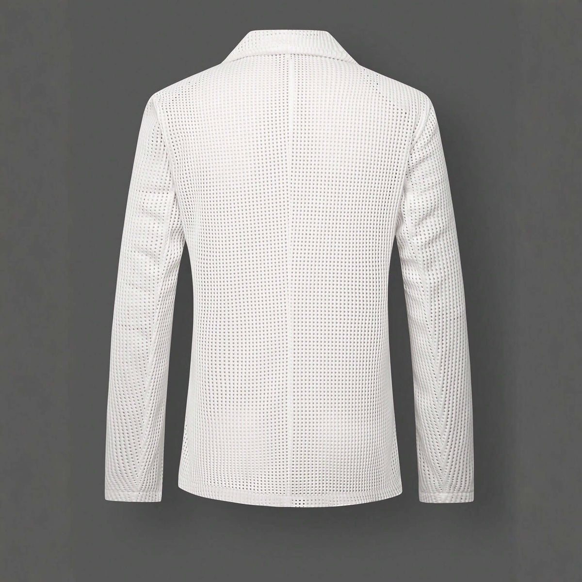 Mens Solid Color Loose Fit White Suit Casual Jacket