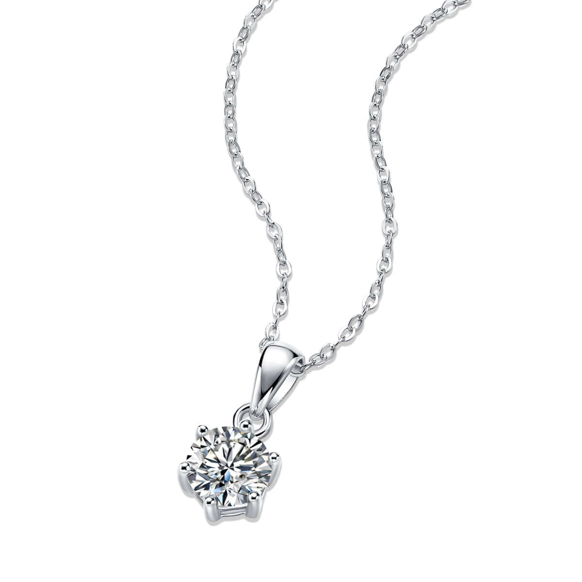 sterling silver diamond necklace Moissanite Solitaire Pendant