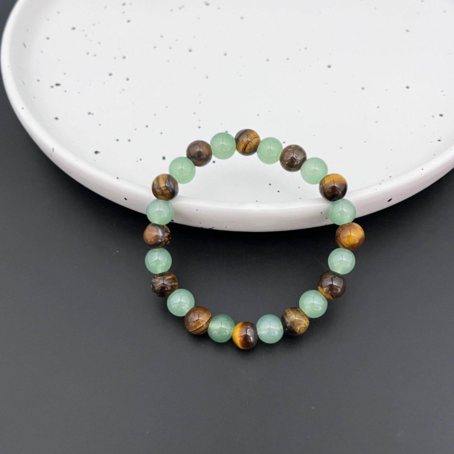 natural tiger eye beads Green Jade Bracelet For Abundance Energy