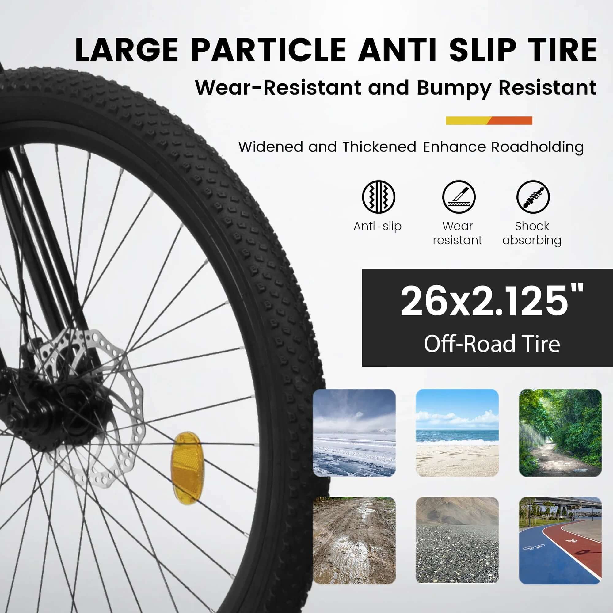 Unisex Mountain Bike 26 Inch Steel Frame 21-speed Unisex Mountain Bike