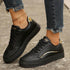 white casual shoes for women Lace-up White Flats Shoes Black