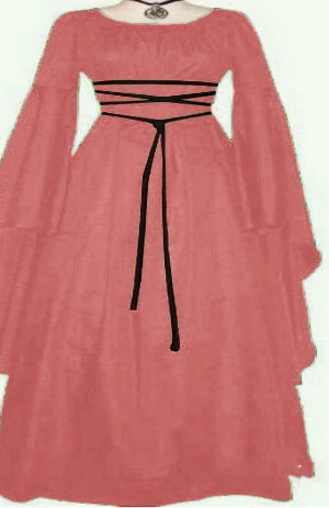 Halloween Long Sleeve Round Collar Belt Irregular Ladies Dress Halloween Witch Costume PINK 2XL