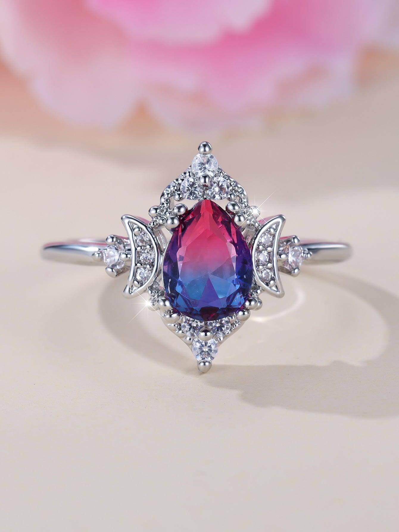 designer rings for women New Gradient White K Rose Ring
