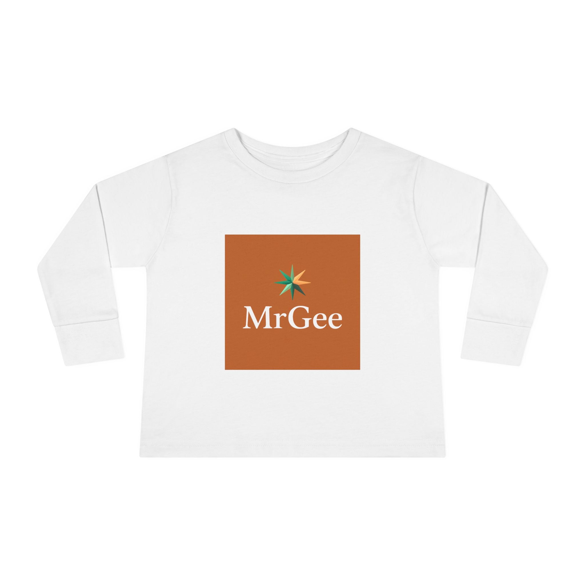 Toddler Long Sleeve Tee — 'MrGee' Logo Square Graphic Kids Shirt