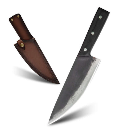 fish filleting knife High Carbon Steel Household Bone Removing Knife Black with Yellow holster