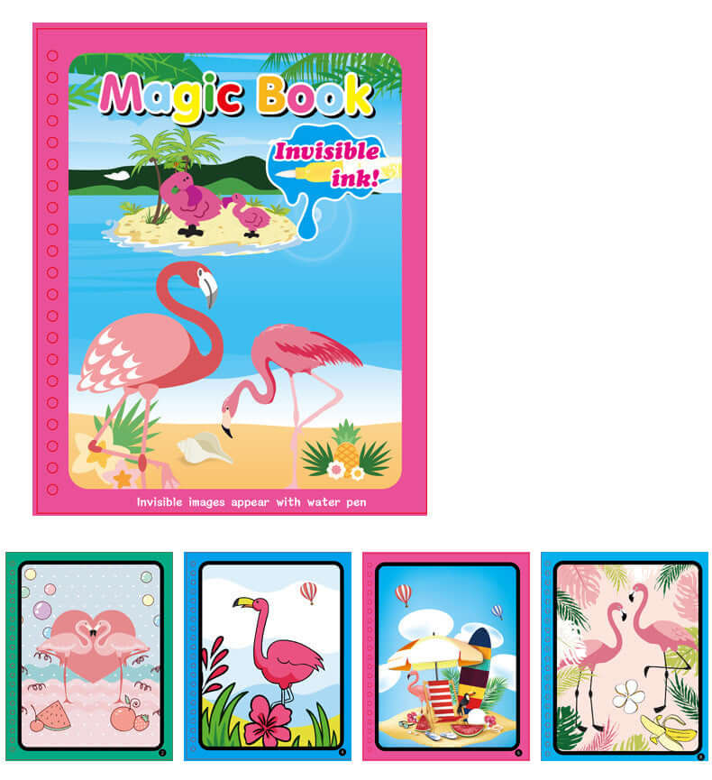 Childerns Coloring Books Water Painting Book Coloring Flamingo