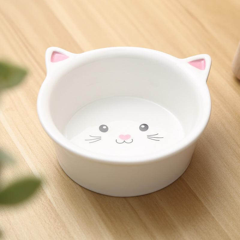 ceramic cat bowl Small Cat Face Shape Pet Food Bowl