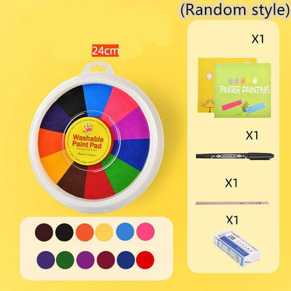 kindergarten art supplies New Hot Selling Kindergarten Finger Print Large 12color suit