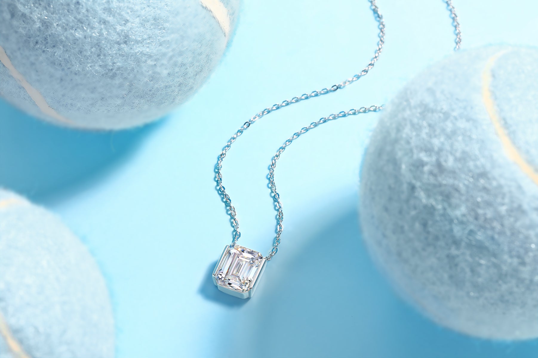 1The Brilliance In A Small Space - A Fashionable Jewelry Pendant Set With Moissanite S925 Sterling Silver And Platinum-plated Diamond, Moissanite Silver Jewelry Prohibit Tk Sales Including chain