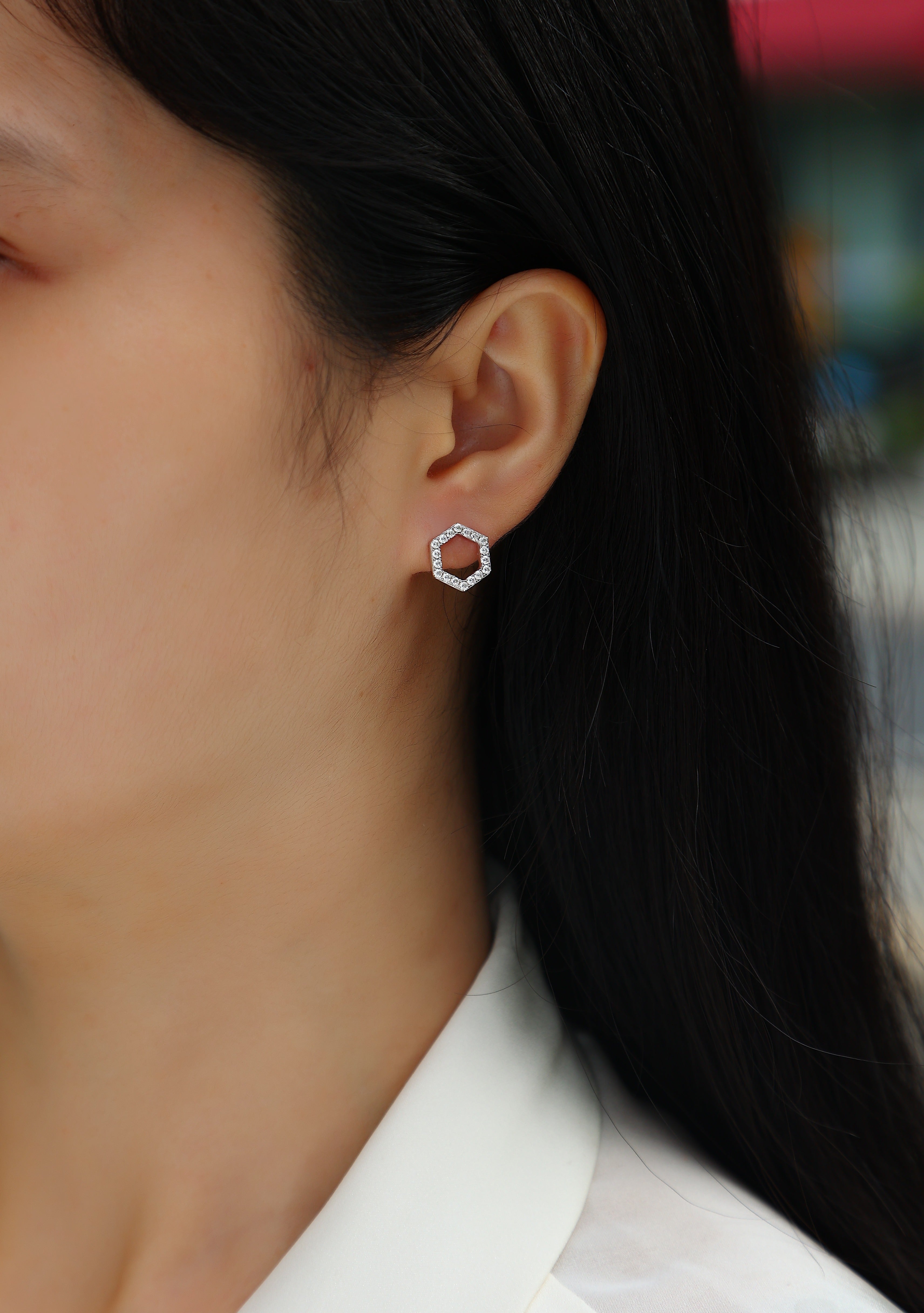 Platinum-plated Stud Earrings