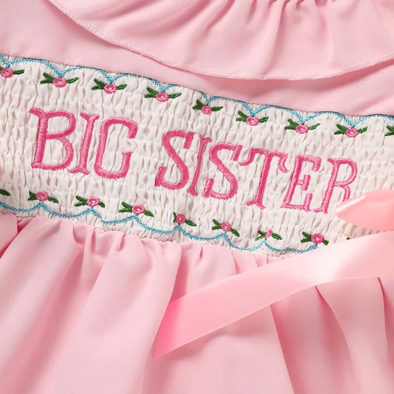 toddler girl dress with bow Pink Ruffle Sleeve Dress