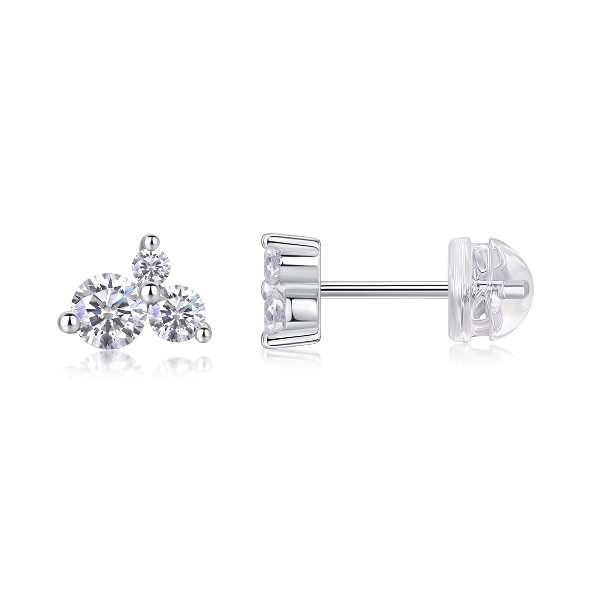 Diamond Silver Earrings