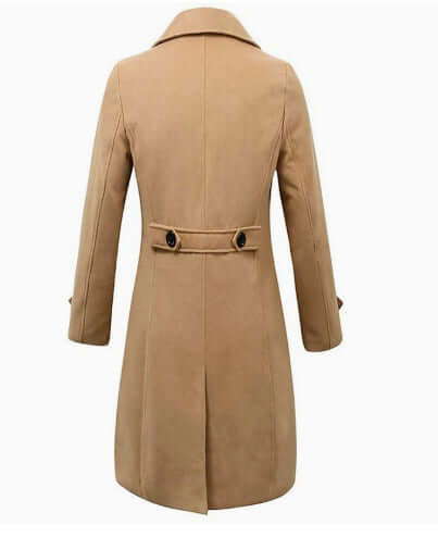 Fall Winter Men Woolen Coat Double Breasted Long