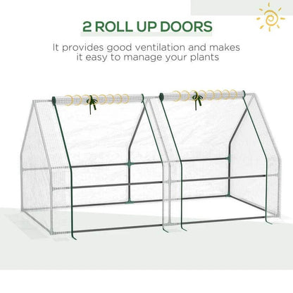 Portable Mini Greenhouse, Outdoor Garden With Large Zipper Doors And Water UV PE Cover