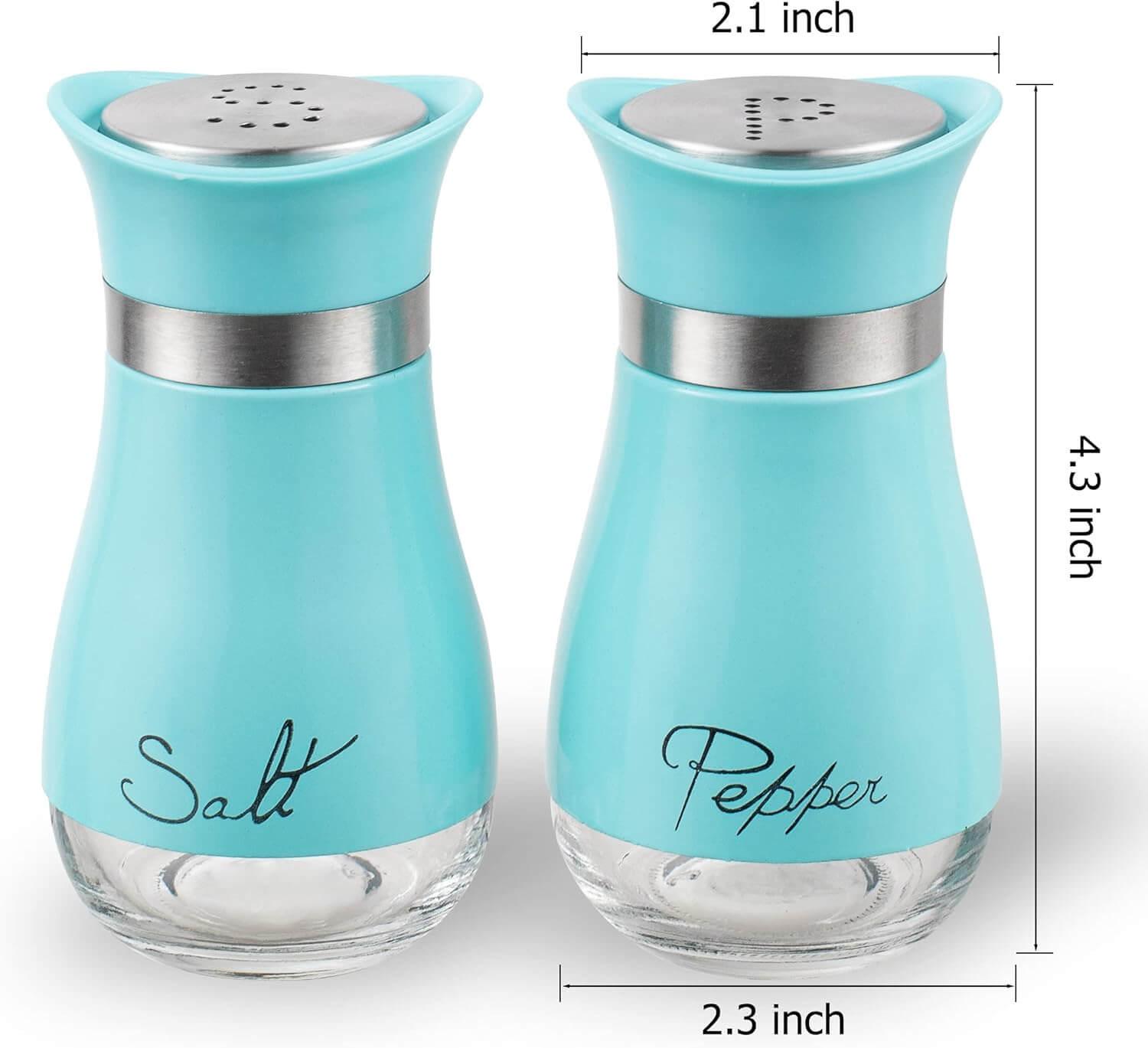 Salt And Pepper Shakers Set - Salt Containers For Gifts, Blue