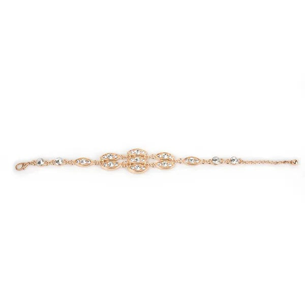 Rhinestone Bracelet Noble Burnished Gold Bling Rhinestone Bracelet